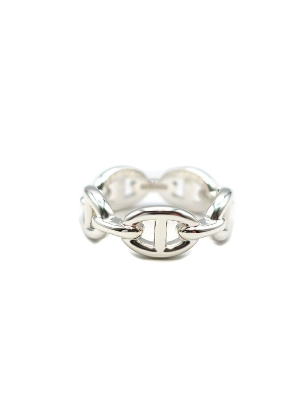 Hermes Chaine D'ancre Enchainee Ring PM Small 55 Silver